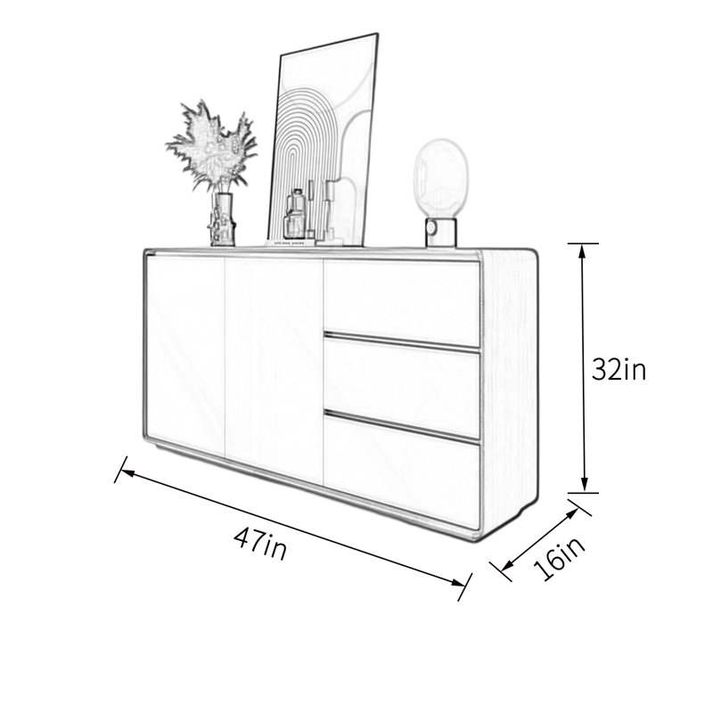 Latitude Run® Nordic Minimalist Dining Side Living Room Storage Simple Modern